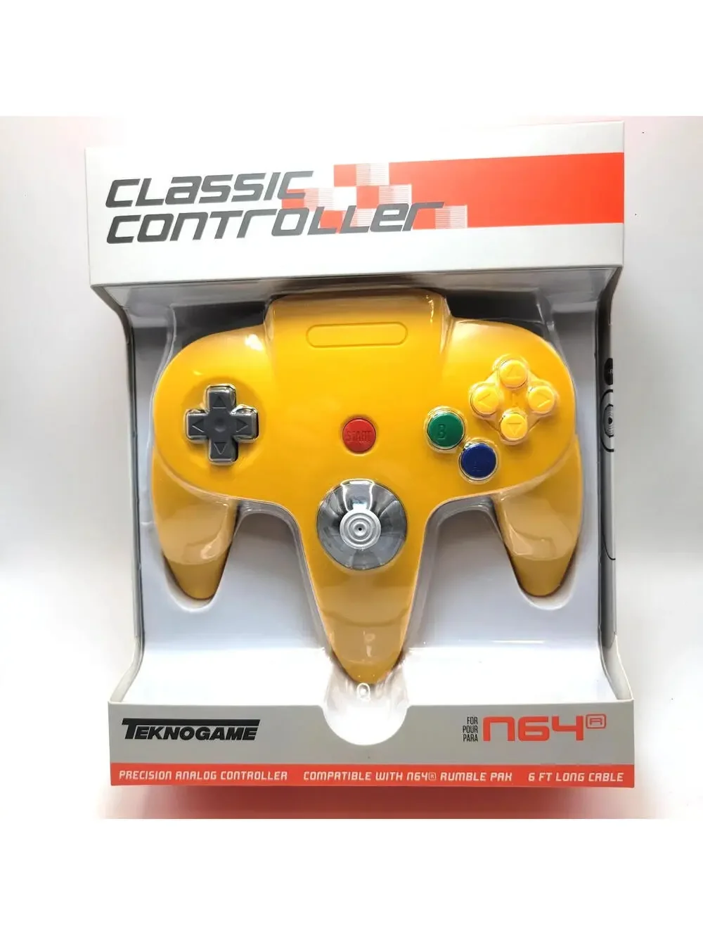 Nintendo 64 Wired Controller for N64 - TeknoGame® - Yellow & Blue - NEW IN BOX!